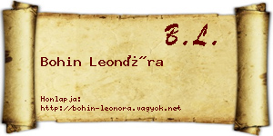 Bohin Leonóra névjegykártya